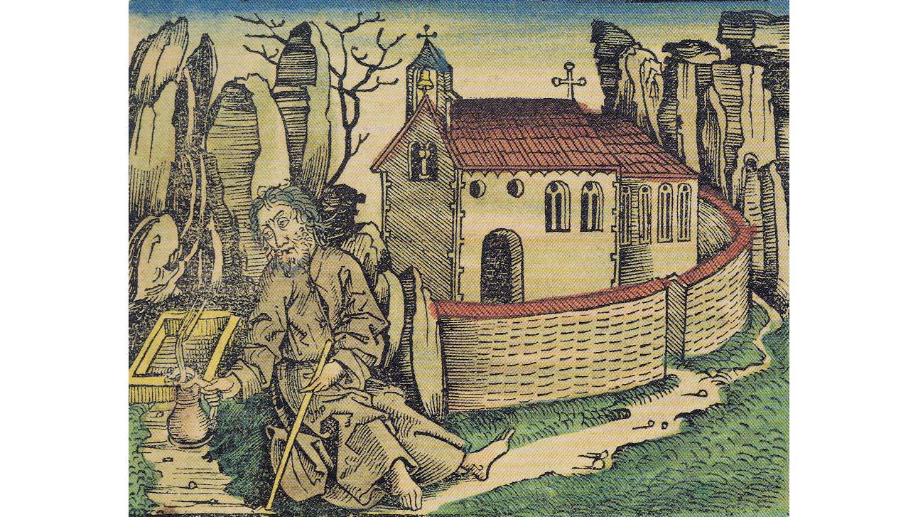 Bruder Klaus im Ranft. Bild aus der Hartmann Schedel-Chronik von 1493.