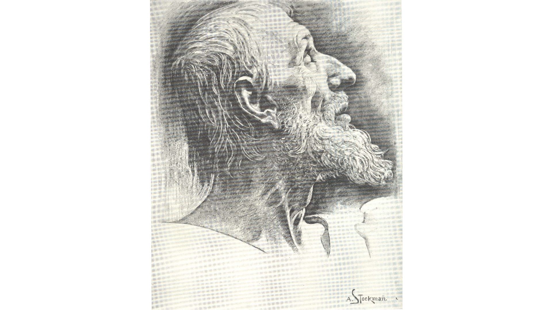 Bruder Klaus in tiefer Ergriffenheit, Zeichnung von Anton Stockmann (1868–1940). (© Museum Bruder Klaus Sachseln)