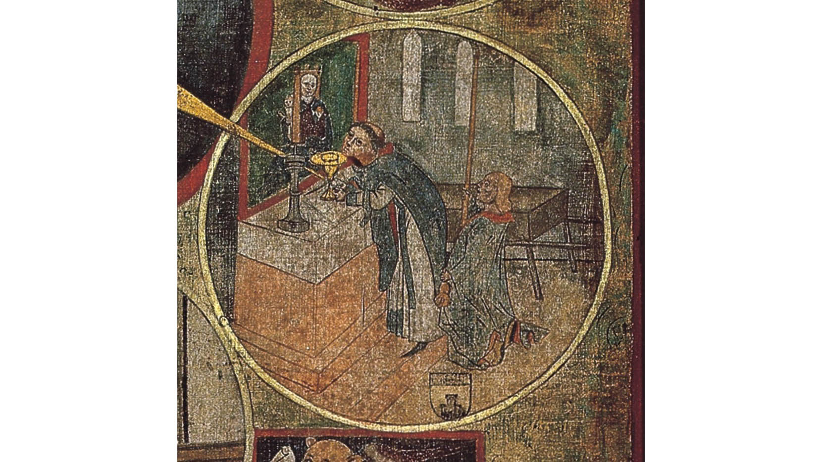 Eucharistiemedaillon aus dem Betrachtungsbild von Bruder Klaus, Original im Besitz der Pfarrei Sachseln. (© www.bruderklaus.com)