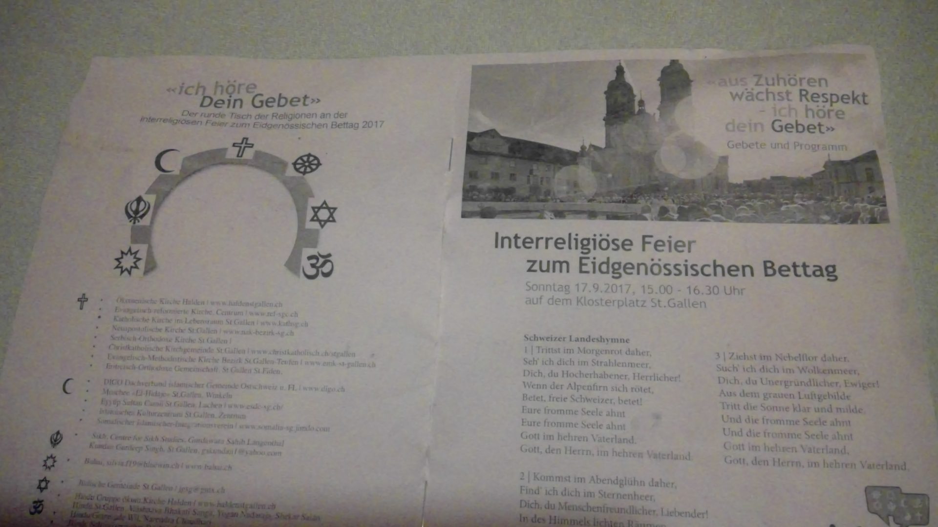 interreligiöser Bettag St Gallen