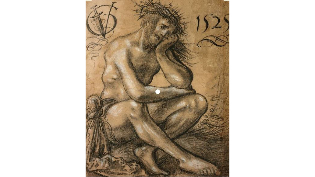 Erschöpft, müde, ratlos. Wir sind uns nicht gewohnt, Jesus in dieser menschenähnlichen Pose zu sehen, genauso wie es uns schwer fällt, uns Bruder Klaus in seiner grössten Krise vorzustellen. Darstellung von 1525 des Basler Künstlers Urs Graf (um 1485–1528). (© Kunstmuseum Basel)