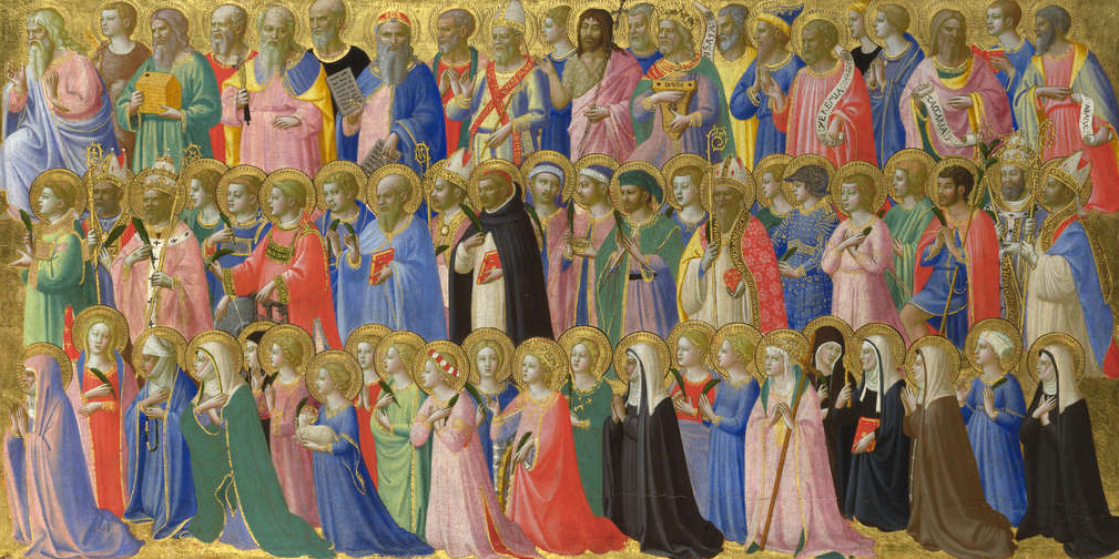 Fra Angelico op (ca. 1386–1455), Christus mit Heiligen, Predella (Ausschnitt) des Altars in der Dominikanerkirche in Fiesole. (Foto: Wikipedia)