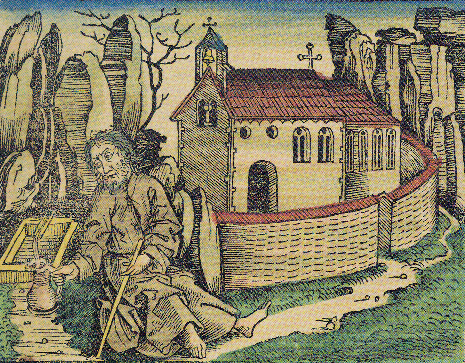 Bruder Klaus im Ranft. Bild aus der Hartmann-Schedel-Chronik von 1493.
