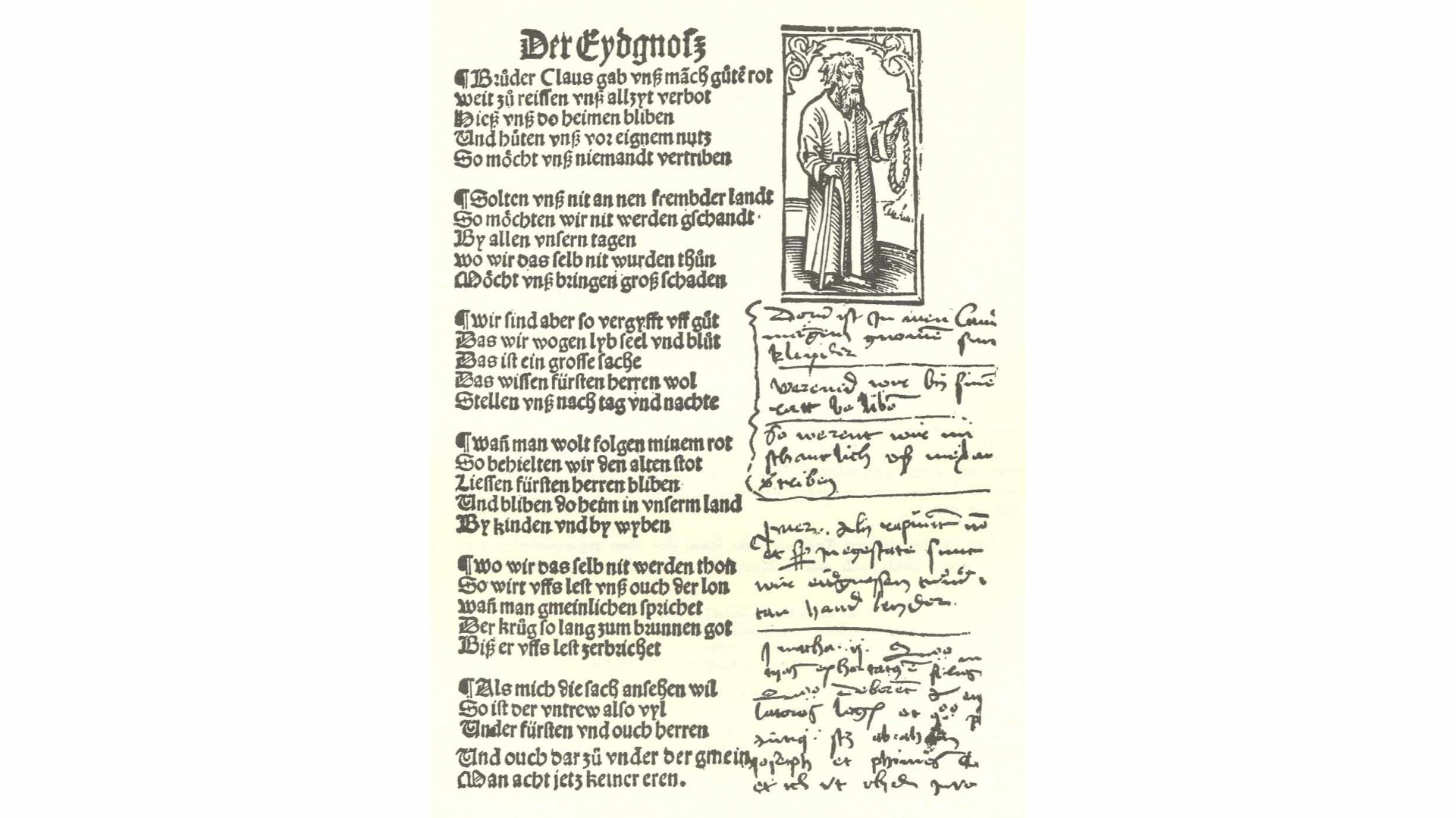 Pamphilius Gengenbach erinnert an die Räte Bruder Klausens (1514). (Scan: Roland Gröbli)