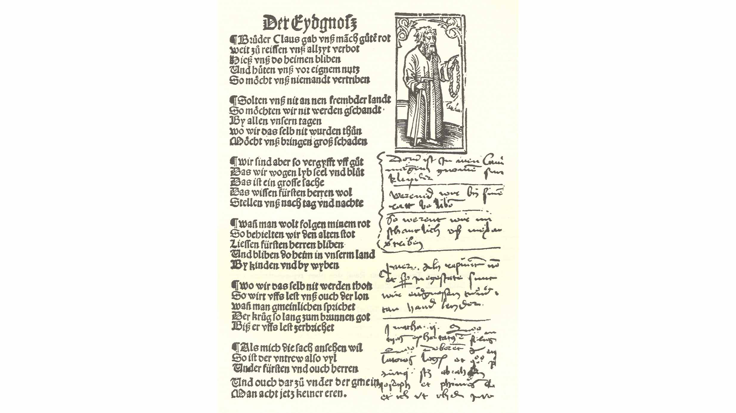 Pamphilius Gengenbach erinnert an die Räte Bruder Klausens (1514). (Scan: Roland Gröbli)