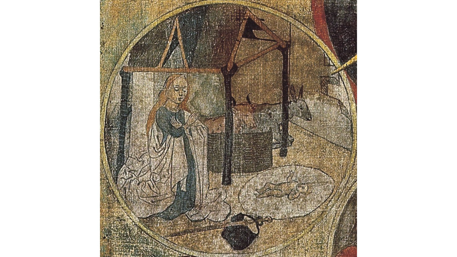 Medaillon der Geburt Christi aus dem Betrachtungsbild von Bruder Klaus. (Foto: www.bruderklaus.com)