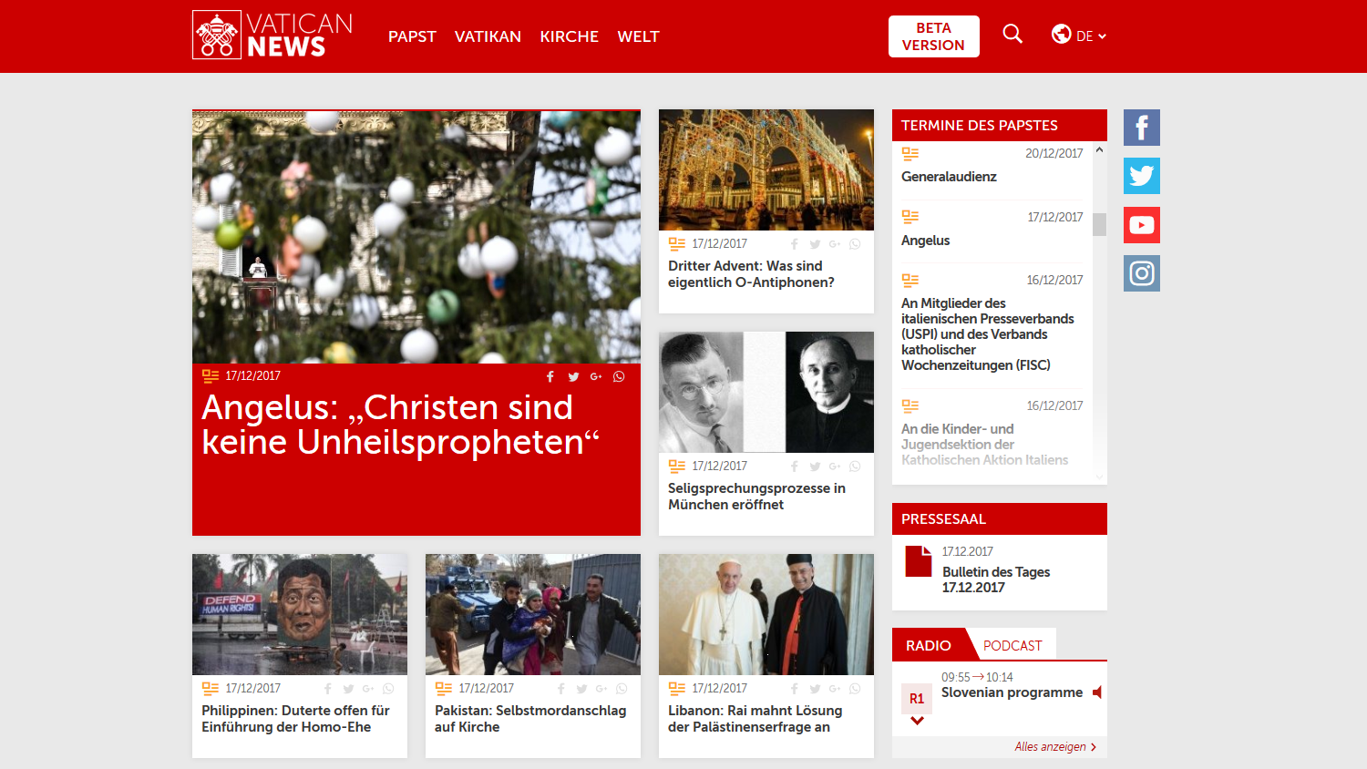 Screenshot VatikanNews
