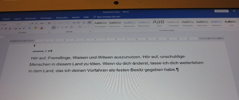 "Nur wenn Gerechtigkeit herrscht ...." © Walter Ludin