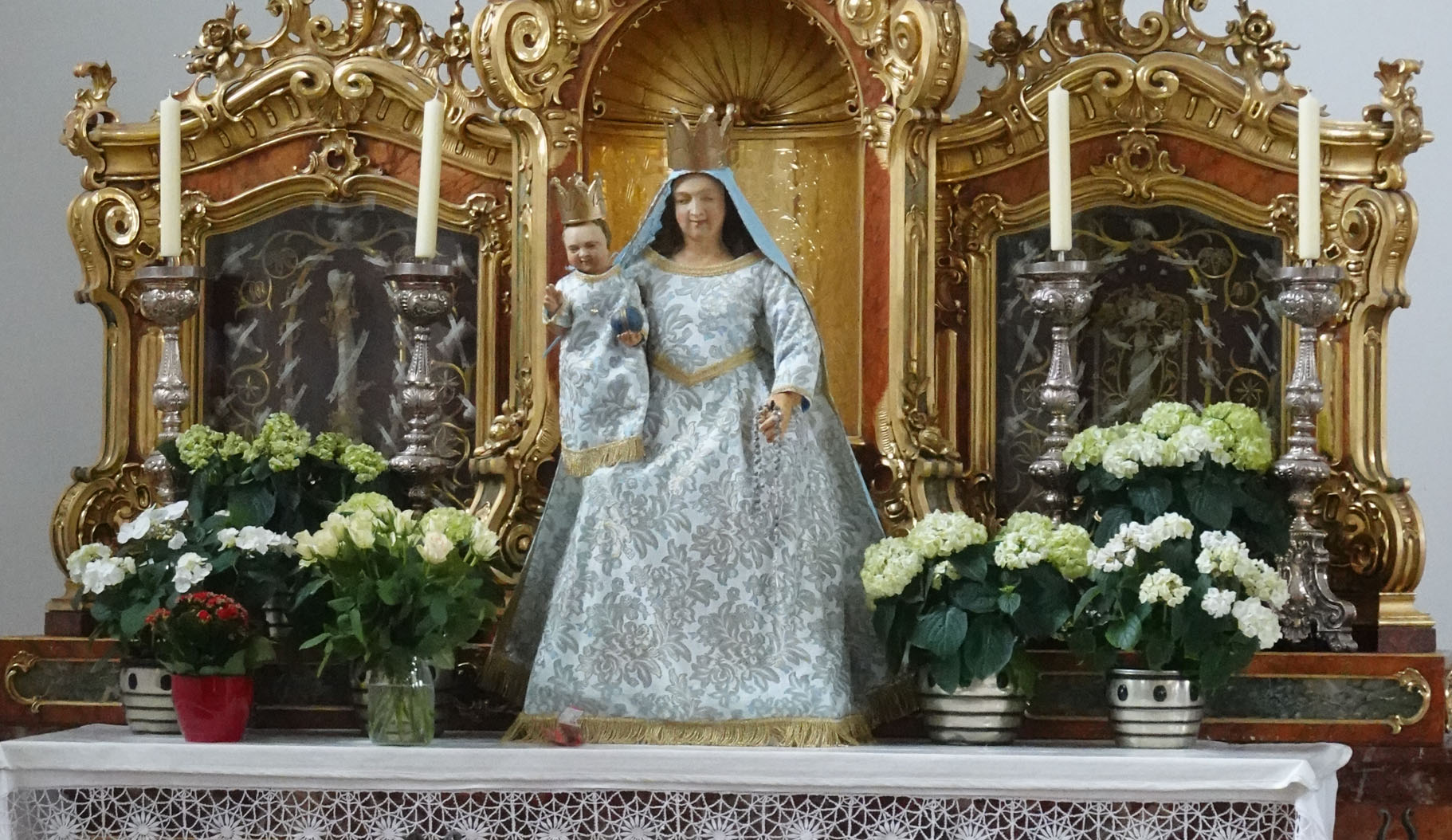 Gnadenbild von Mariastein während der Coroanzeit in der Kirche. © Stefan Rüde