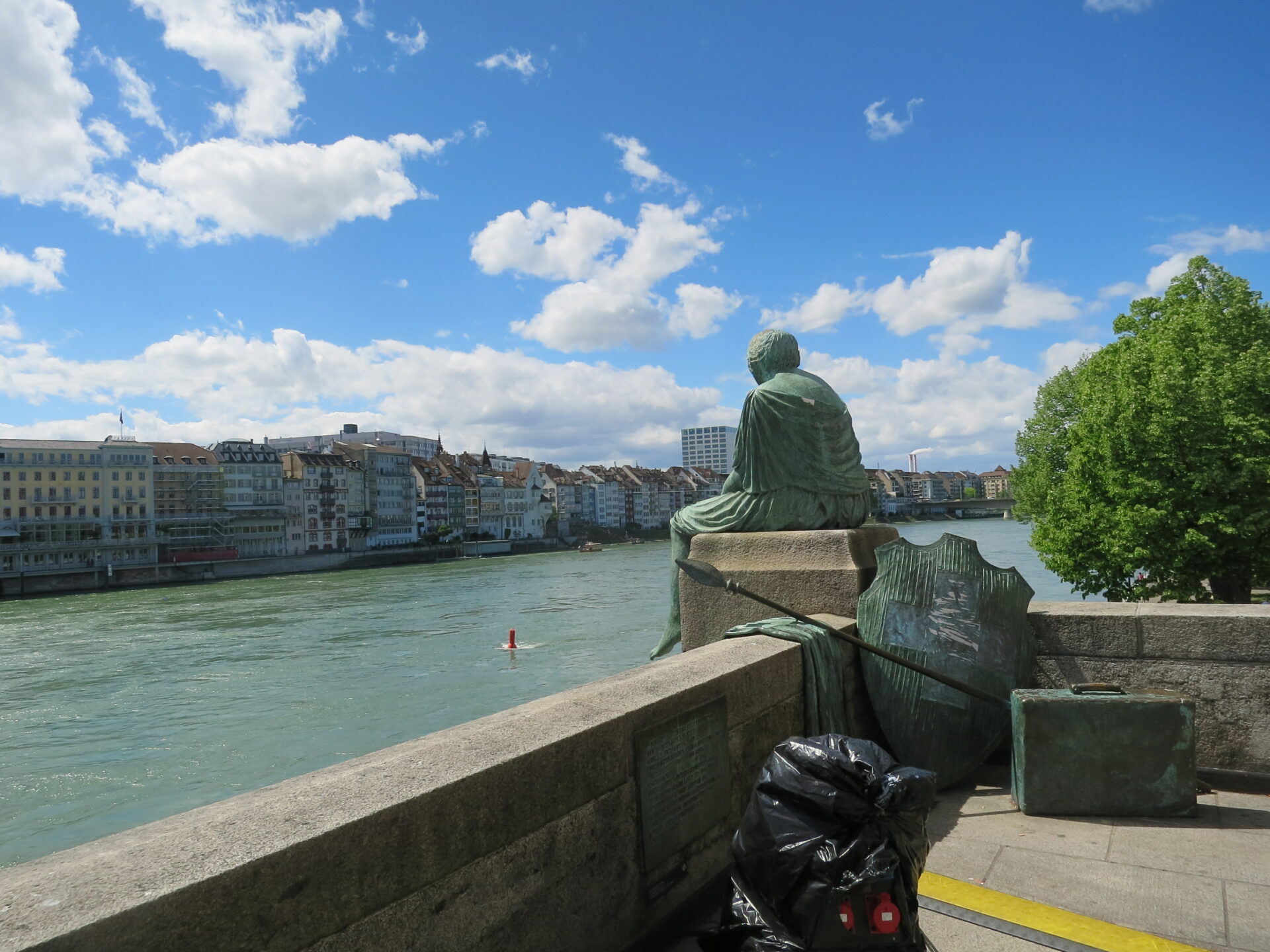 Helvetia auf dem Brückenkopf der Mittleren Brücke in Basel. © Elisabeth Aeberli