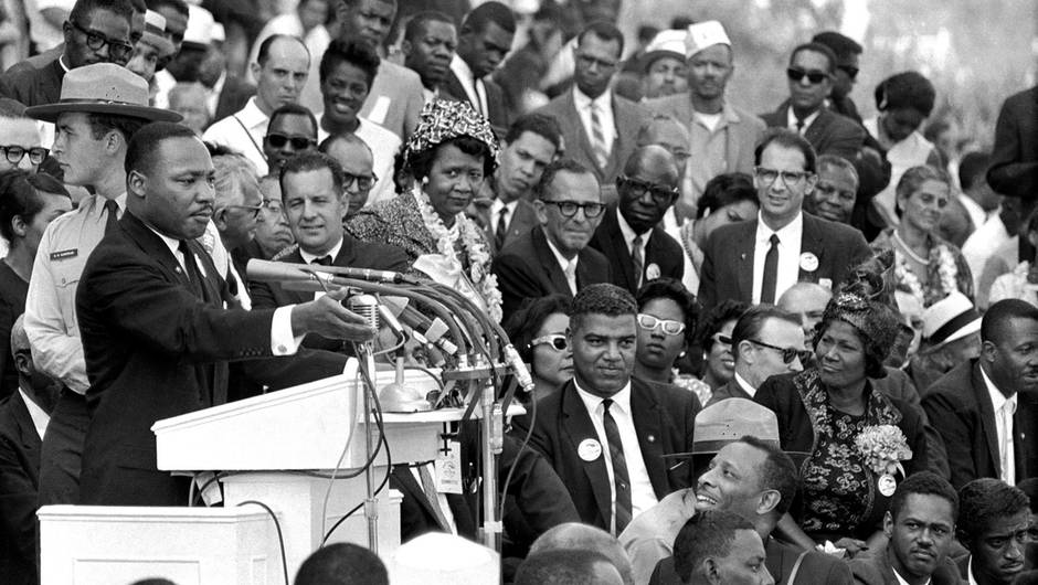 Martin Luther King bei der Ansprache vor dem Lincoln Memorial in Washington DC