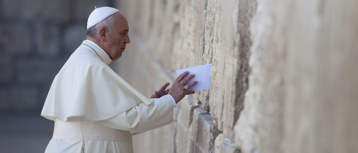 "In Jerusalem stecke ich mein Gebet in einen Spalt der Klagemauer", Papst Franziskus am 26. Mai 2024 © Lior Mizrahi/Getty Images